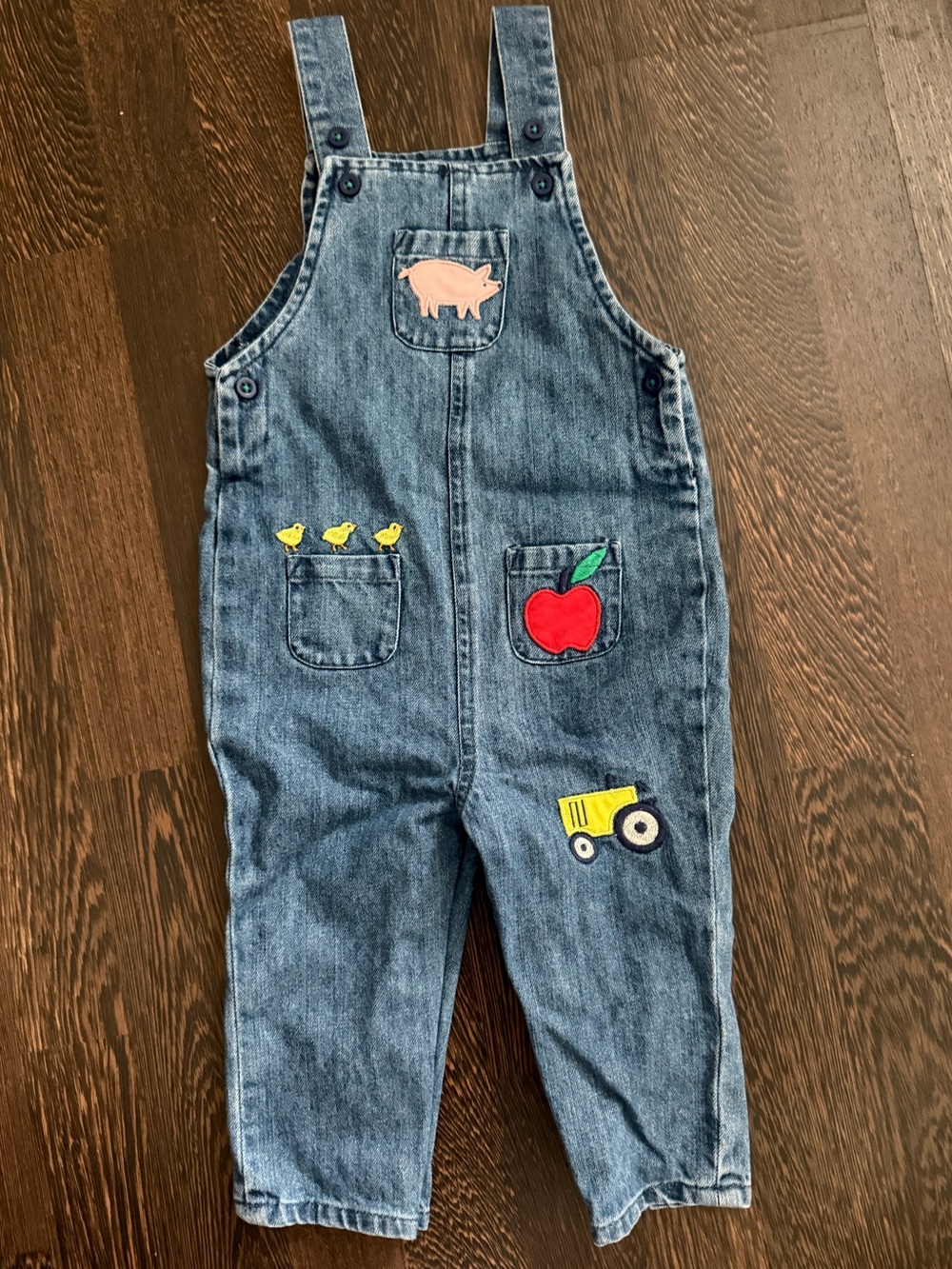 Mini Boden Unisex Denim Farm House Overalls Size 18-24M